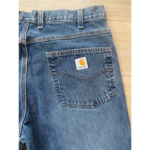 Carhartt Workwear Mens 35 x 30 Medium Wash Relaxed Fit B213 Blue Jeans - Picture 8 of 9